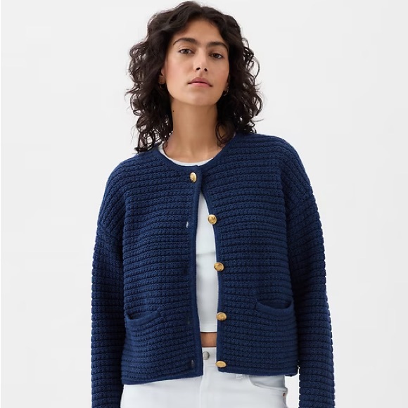 Textured Sweater Jacket Gap - Picture 1 of 4